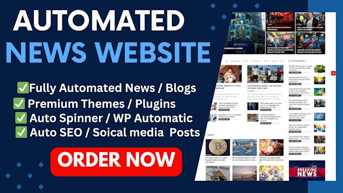 Gig Preview - Create a automated wordpress news website any premium paid theme or plugin