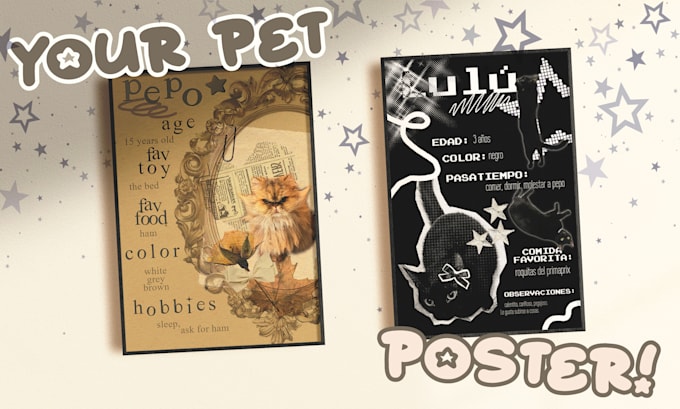 Gig Preview - Make a unique poster design of your pets