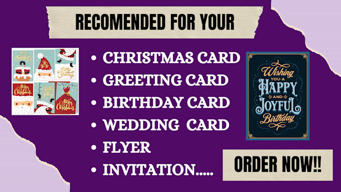 Gig Preview - Design christmas, birthday, wedding, event, greeting card, invitation flyer