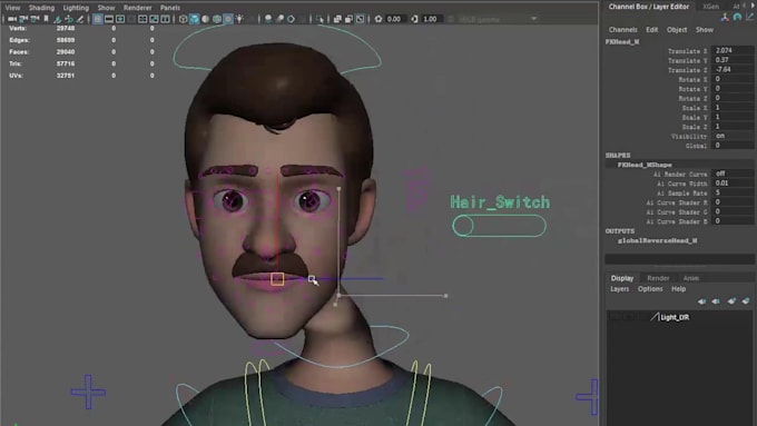 Gig Preview - Setup 3d rigging of any style in any software, blendshapes, facial rig, arkit52