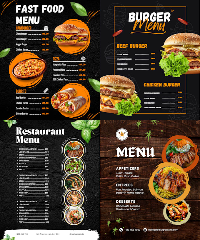 Gig Preview - Design food menu, restaurant and digital menu