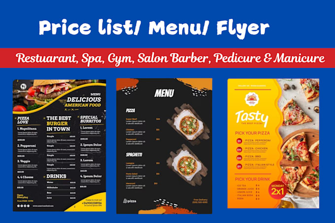 Gig Preview - Design restaurant menu, food menu, price list