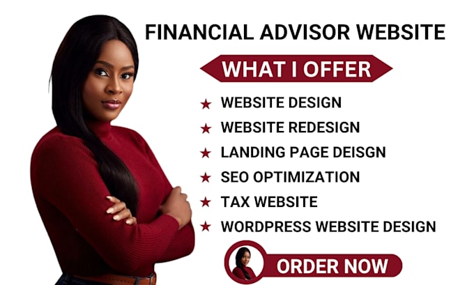 Gig Preview - Design financial advisor website bookkeeping, accounting, investor, tax website