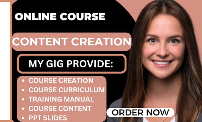 Gig Preview - Create online course creation course content training manual course curriculum