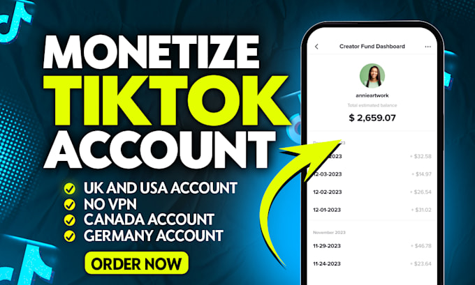 Bestseller - create monetize  tiktok account of UK, USA and aus for crp