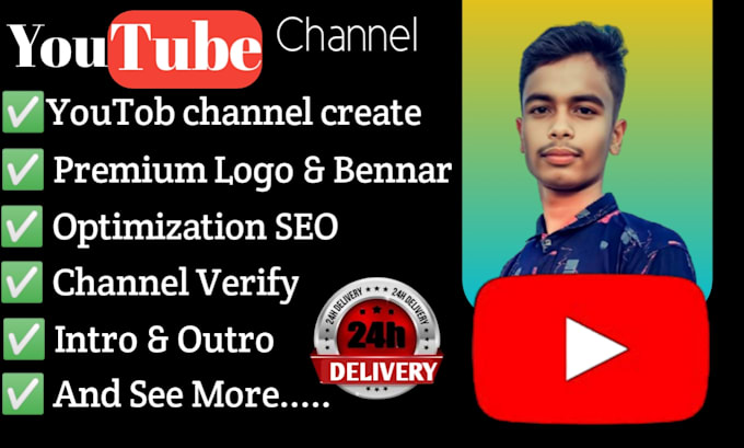 Gig Preview - Create your youtube channel with logo banner complete