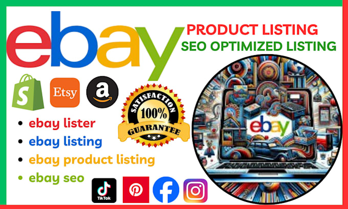 Gig Preview - Do ebay listing, ebay seo listing, ebay product listing, ebay lister