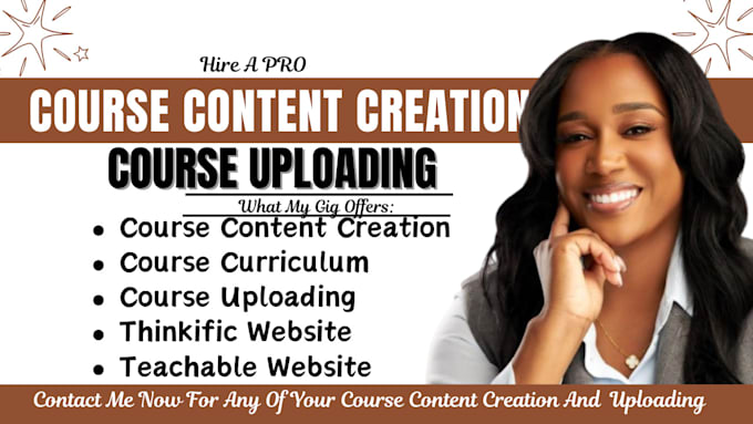 Gig Preview - Do online course creation course curriculum on teachable and thinkific