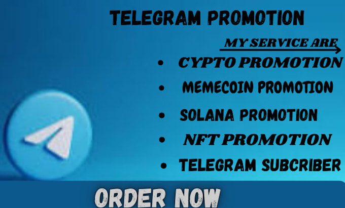 Gig Preview - Promote your crypto, memecoin, solana, nft, gaming, token, telegram promotion