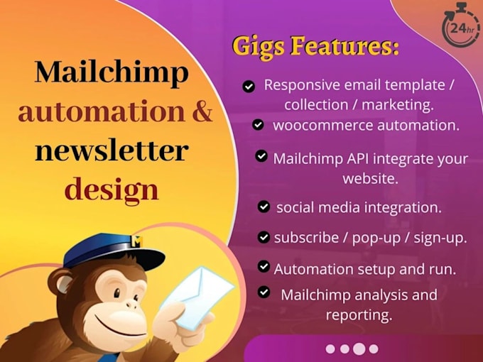 Gig Preview - Do mailchimp landing page, mailchimp automation and email campaign