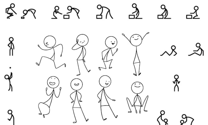 Gig Preview - Fun  unique stickman characters for your creative projects