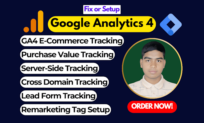 Gig Preview - Google analytics 4 setup and ga4 ecommerce tracking via GTM