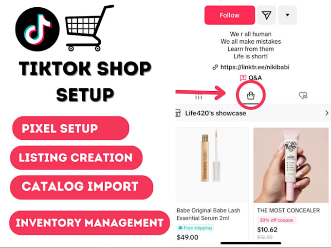 Gig Preview - Setup tiktok shop, do tiktok shop integrations, products seo