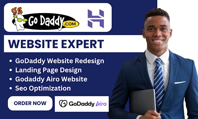 Gig Preview - Redesign godaddy airo website hostinger webwave ecommerce store godaddy website