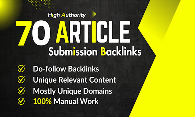 Gig Preview - Do article submission and publish with seo link building to boost site