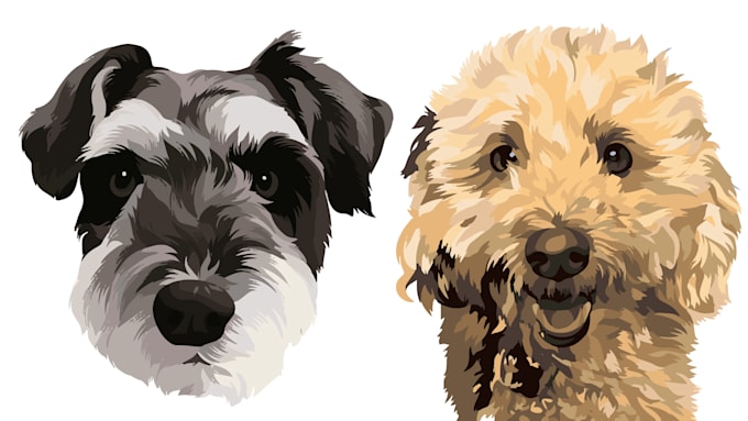 Gig Preview - Draw amazing vector cartoon and line art for your pet in 24 hours