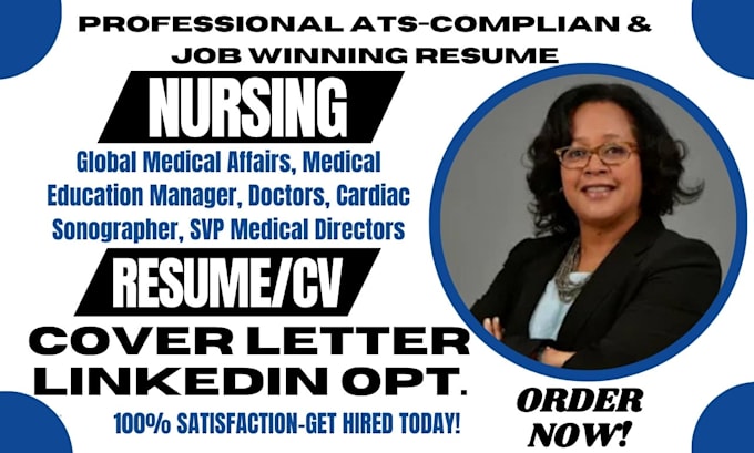 Gig Preview - Provide ats resume for medical directors, medical affairs, nursing cv