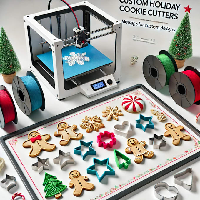 Gig Preview - Design and 3d print custom holiday cookie cutters