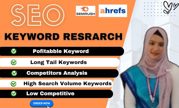 Gig Preview - Do semrush and ahrefs keyword research competitor analysis