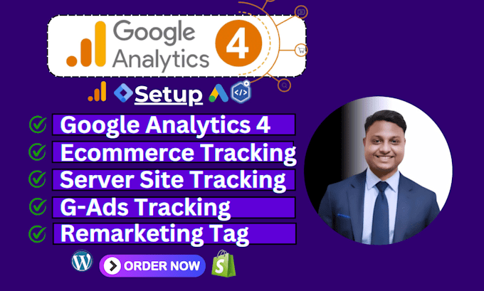 Gig Preview - Fix google analytics 4, ads conversion tracking, ga4 ecommerce tracking setup