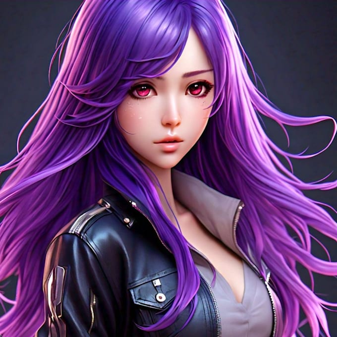 Gig Preview - Create custom 3d anime character model for your game, anime style 3d character