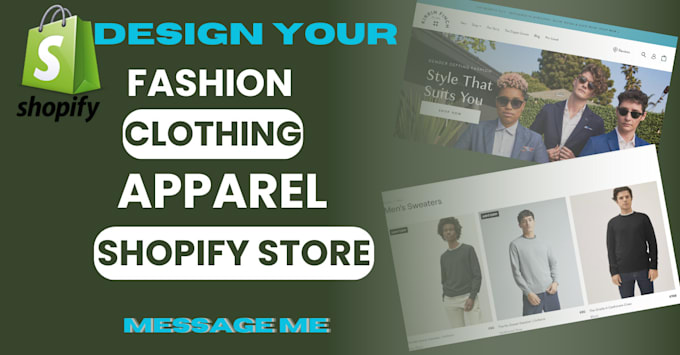 Gig Preview - Design luxurious fashion clothing apparel shopify dropshipping store website