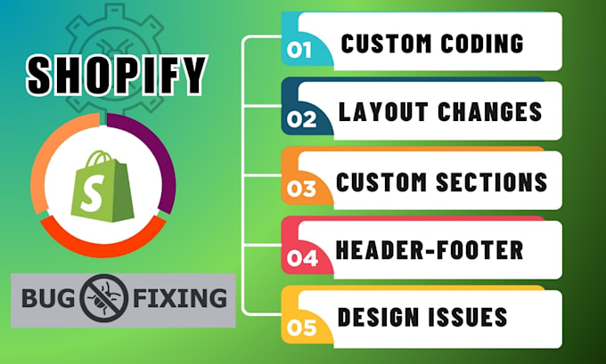 Gig Preview - Fix shopify bug fixing, errors and custom coding services