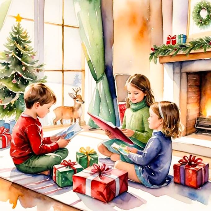 Gig Preview - Design christmas book illustration, christmas children book, christian book