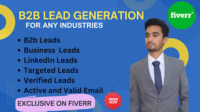 Gig Preview - Do b2b lead generation, prospect list, linkedin, email list building