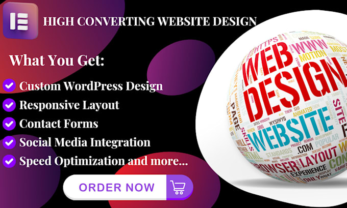 Gig Preview - Create a high converting wordpress website using elementor, divi, or wpbakery