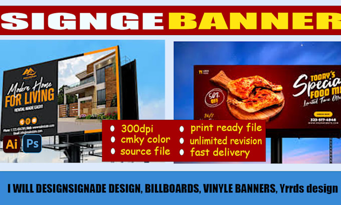 Gig Preview - Design billboard, signage, outdoor, vinyl, roller banner, banner, billboards