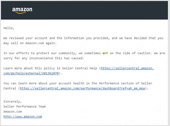 Gig Preview - Do amazon account listing reinstatement amazon suspension appeal amazon asin