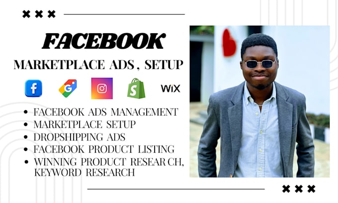 Gig Preview - Facebook marketplace dropshipping product listing face book shop ads marketing