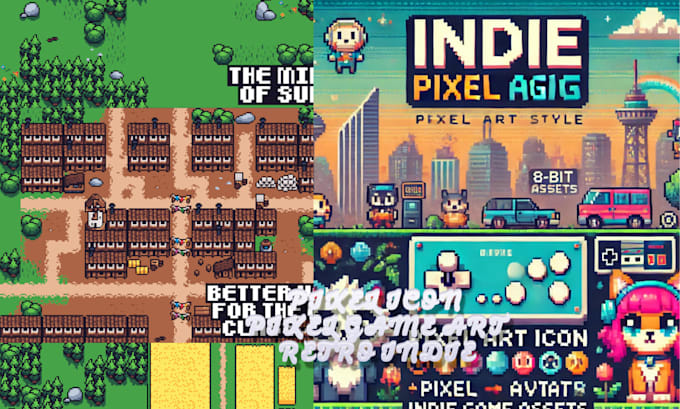 Gig Preview - Pixel icon, pixel game assets, pixel art portrait logo avatar, retro indie pixel