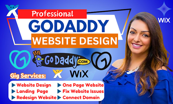 Gig Preview - Do godaddy website design, godaddy landing page, wix website design, godaddy