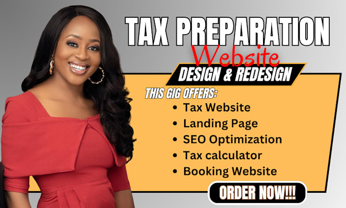 Gig Preview - Design tax website, income tax, tax preparation, finance website