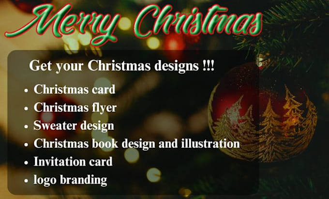 Gig Preview - Do custom christmas card, flyer, invitation greeting card and sweater design