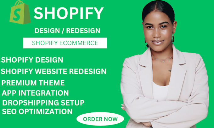 Gig Preview - Build shopify website design shopify website redesign shopify store design