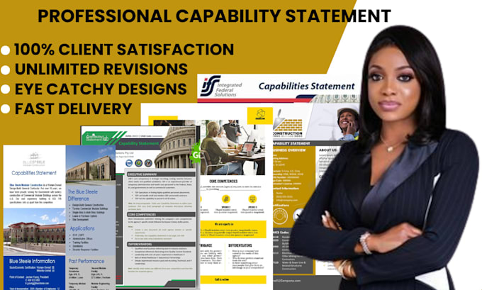 Gig Preview - Design a government contract capability statement in 4hrs