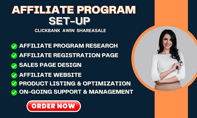 Gig Preview - Setup affiliate program clickbank awin shareasale on your shopify store