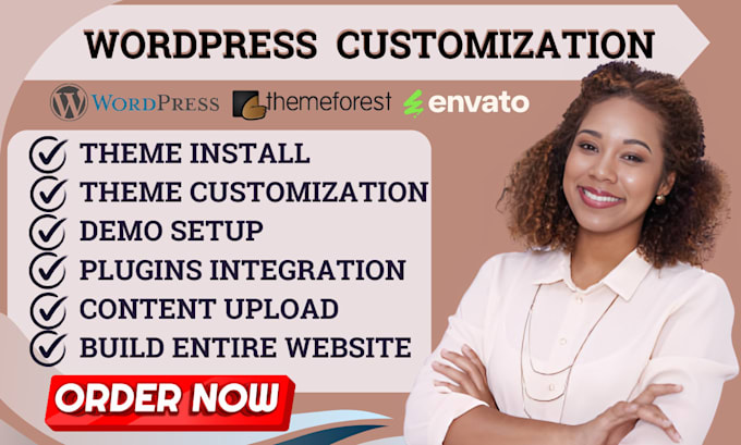 Gig Preview - Install wordpress theme customization envato themeforest template kit plugin