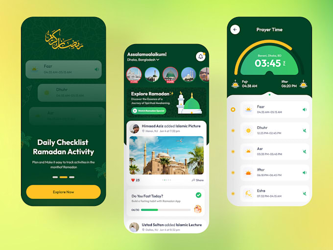 Gig Preview - Develop mosque app, quran app, qibla finder app, islamic app, prayer time app