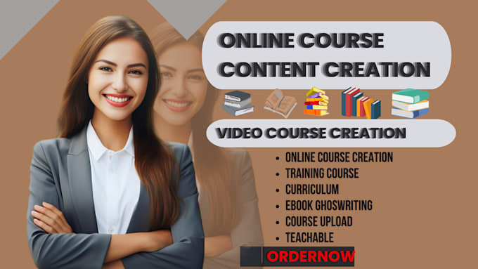 Gig Preview - Create online course content, digital course development, video course, ppt, wix