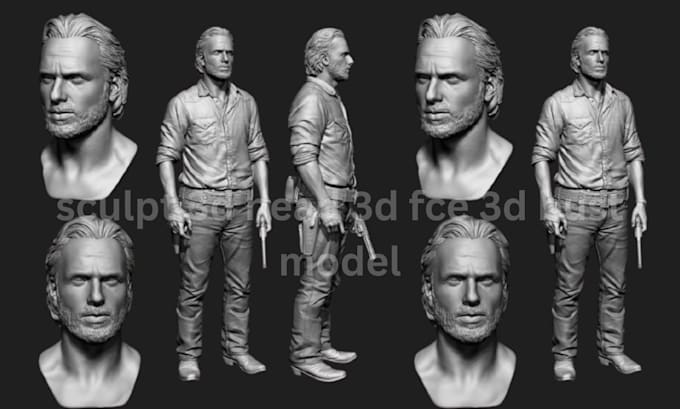 Gig Preview - Do realistic 3d head bust face full body model for 3d printing