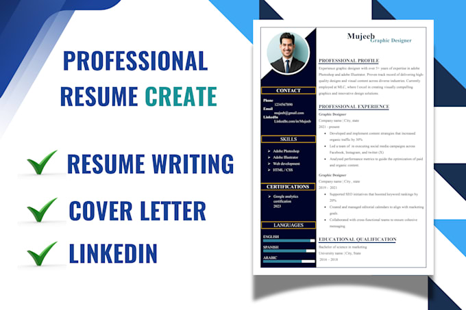 Gig Preview - Provide professional resume writing, cover letter, linkedin