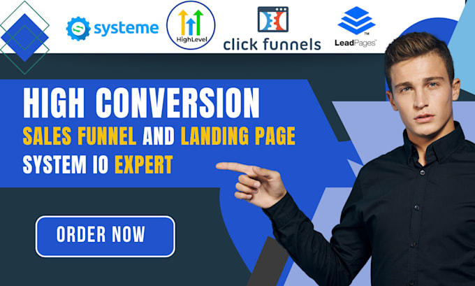 Gig Preview - Do system io sales funnel, landing page, clickfunnel system io expert