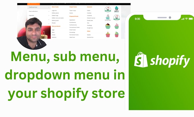 Gig Preview - Create maga menu, dropdown menu, sub menu, in your shopify store