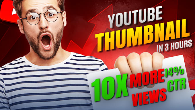 Gig Preview - Design stylish and modern youtube thumbnail in 24 hours