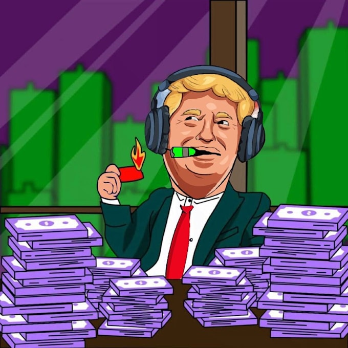 Bestseller - draw crypto meme video pepe the frog trump meme video trump meme art gif wojak