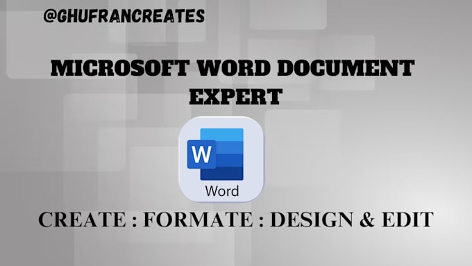 Gig Preview - Create, edit or improve your microsoft word documents